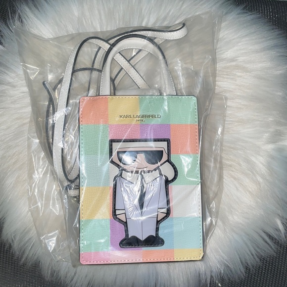 (NWT) KARL LAGERFELD PARIS Maybelle Character Small Crossbody Blush Combo - Picture 4 of 16